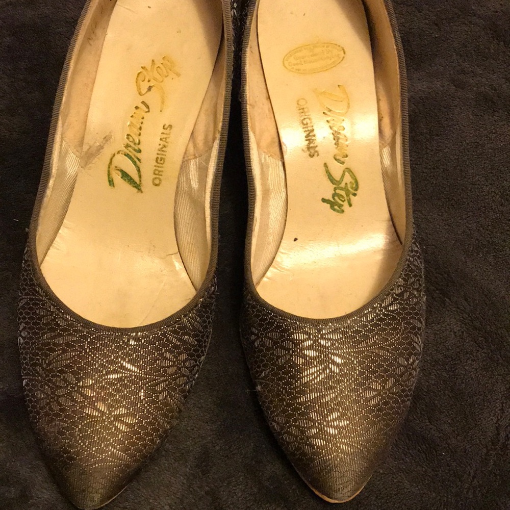 Gold kitten heels